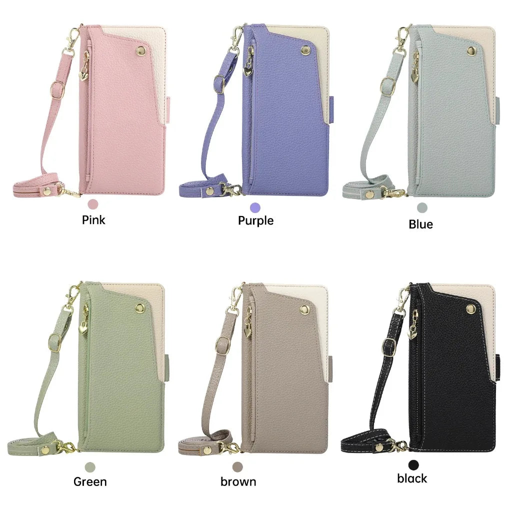 3in1 多機能ウォレットショルダー iPhoneケース (全6色) トレンド・スマート #261234