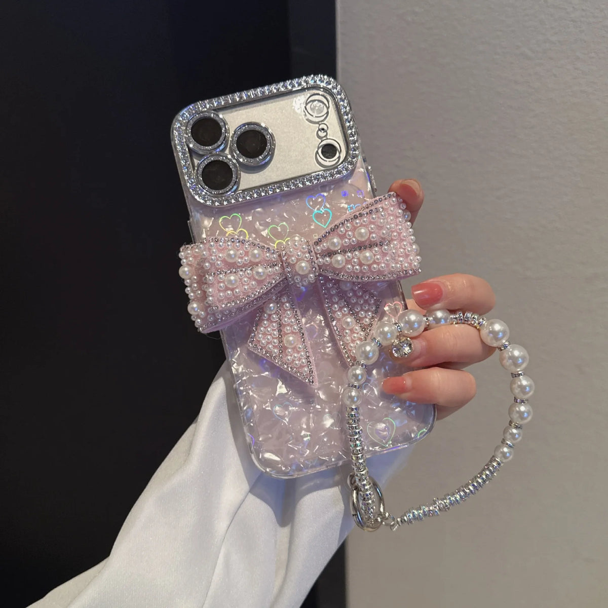 パールリボンビジュー iPhoneケース (全2色) トレンド・ガーリー #261232