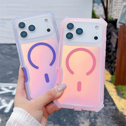 【ワイヤレス充電対応シリーズ】グラデーションカラー 反射 クリア おしゃれスマホケース｜iPhone対応 #251101