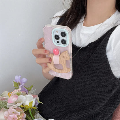 【木製アニマルリング】プチフラワー スマホケース｜iPhone対応 #250505
