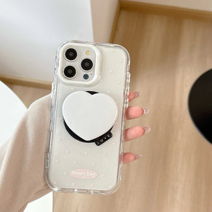 【ハートスタンド付き】クリアスマホケース｜iPhone対応 #250501