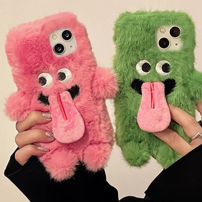 【ふわもこモンスター】マグネット付き ペアにおすすめ 立体ぬいぐるみ スマホケース｜iPhone対応 #241120