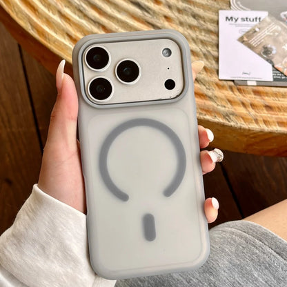 Magnet内蔵 マットカラー 半透明 iPhoneケース｜耐衝撃 #240421