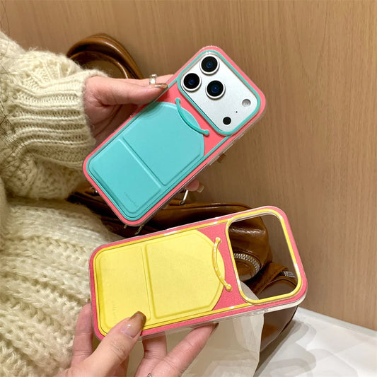 【折りたたみスタンド 】カラフルバイカラー スマホケース｜iPhone対応 #240621