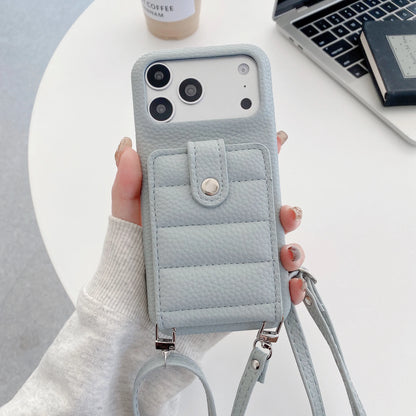 レザー風クロスボディ ショルダーバッグ型iPhoneケース カード収納スタンド機能付き♯261157