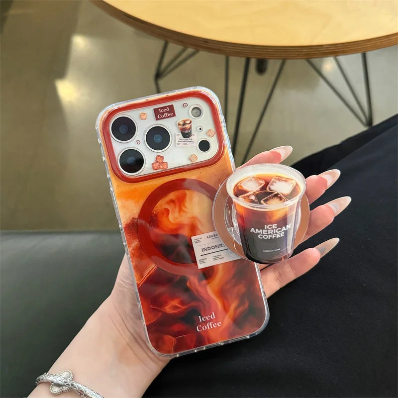 コーヒーデザイン 立体ドリンクモチーフ iPhoneケース｜カフェ風・ユニーク #260077