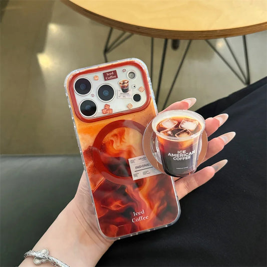 コーヒーデザイン 立体ドリンクモチーフ iPhoneケース｜カフェ風・ユニーク #260077