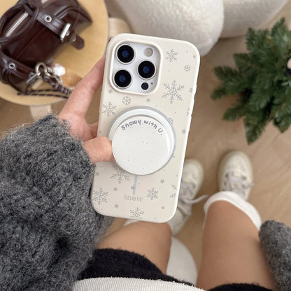 【Magnet内蔵】スノーフレーク ホワイトウィンター スマホケース｜iPhone対応 #241023