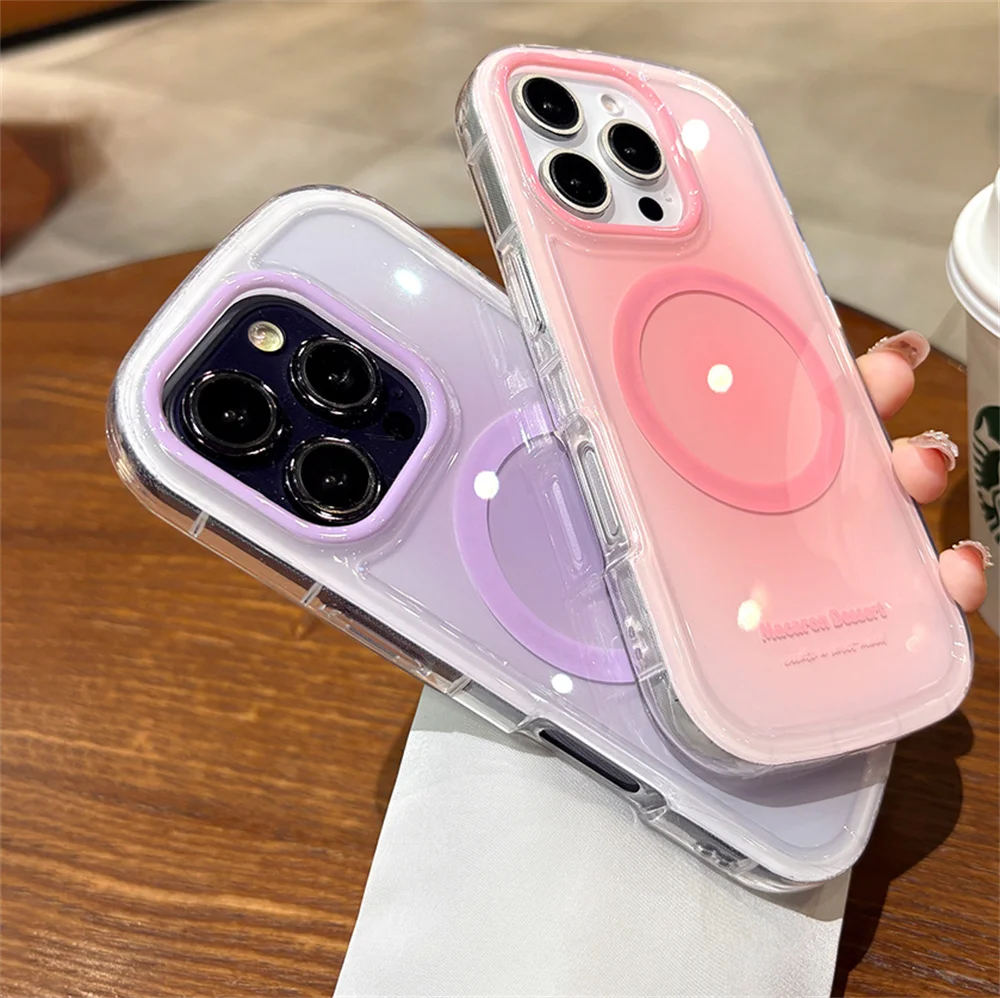 【Magnet内蔵】ふんわりチーク 滲み グラデデザイン パステルカラー｜iPhone対応 #260125