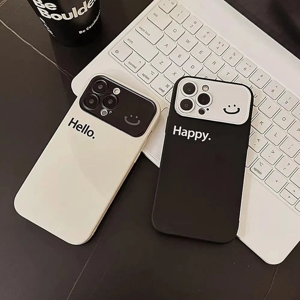 【ニコちゃんシリーズ】バイカラー Happy メッセージ ニコちゃん iPhoneケース #260305