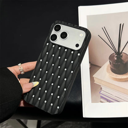 立体編み込みテクスチャー マットカラー iPhoneケース｜スポーティ #260041