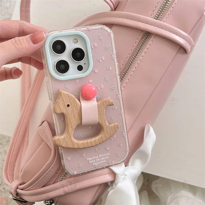 【木製アニマルリング】プチフラワー スマホケース｜iPhone対応 #250505