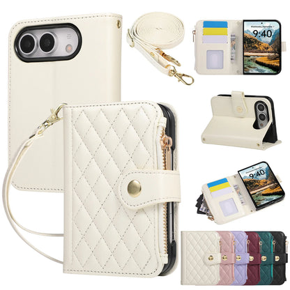 iPhone Duo ショルダーストラップ付き キルティング手帳型 マグネット内蔵 iPhoneケース (全6色) エレガント・クラシカル #261224