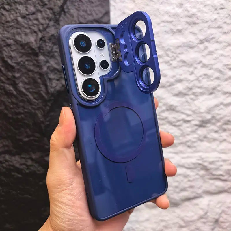 【Galaxy対応】マグネット内蔵 レンズスタンド付き 耐衝撃ハードケース 全7色 #261099
