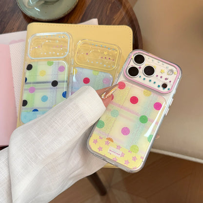 カラフルドット柄 クリア グリップ付き iPhoneケース｜ポップ・ガーリー #260098