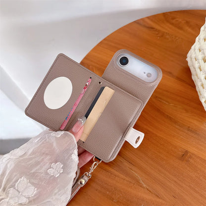 【カードポケットシリーズ】ストラップ付き 多機能PUレザー スマホケース｜iPhone対応 #251212