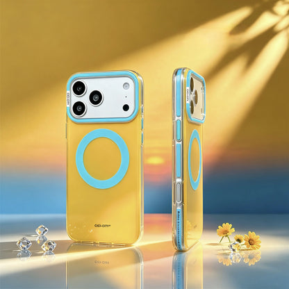 コントラストカラー Magnet内蔵 クリアケース iPhoneケース｜鮮やかカラー・シンプルデザイン #260035