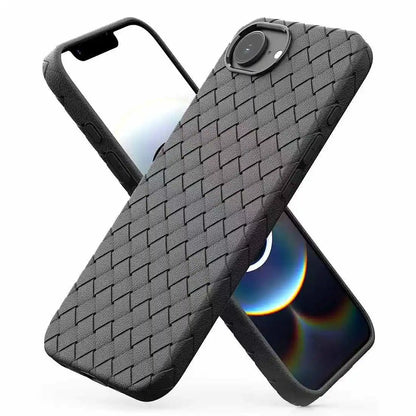 【シンプルシリーズ】編み込みレザー調 高級感おしゃれスマホケース｜iPhone対応 #251105