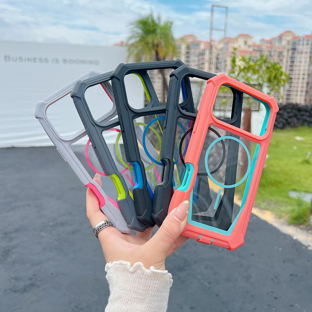 Magnet対応 iPhoneケース｜耐衝撃フレーム・クリアデザイン #240524