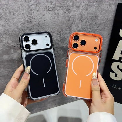 Magnet内蔵 クリア iPhoneケース｜カラーフレームデザイン #240330