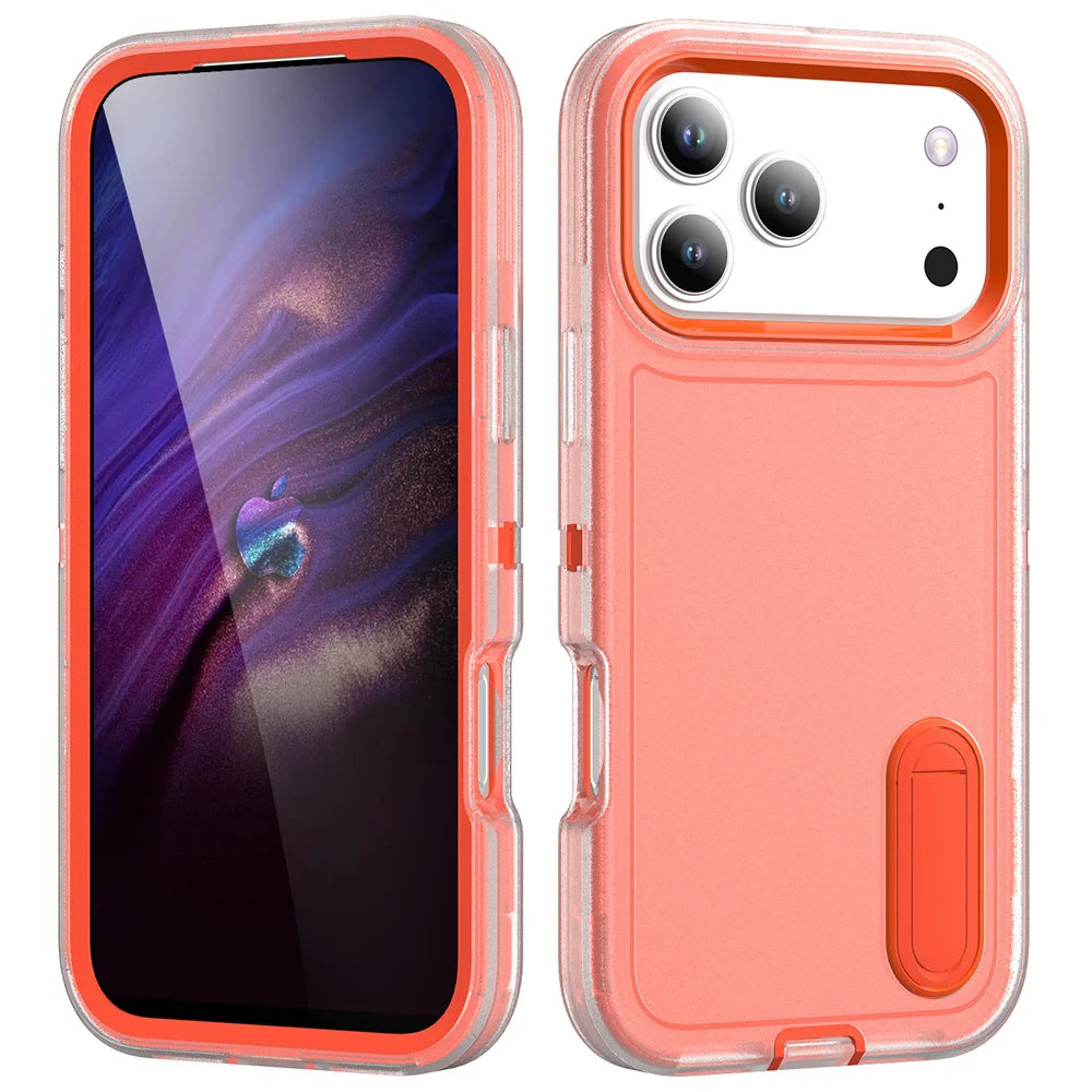 スタンド付き 耐衝撃 iPhoneケース｜折りたたみキックスタンド ネオンバイカラー #240109