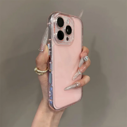 【パステルクリアカラー】シンプル×上品ハイブリッドケース｜iPhone対応 #250519