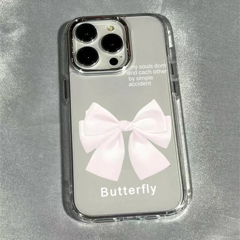 サテンリボンデザイン ミラー iPhoneケース #260309