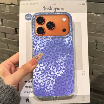 【パープルパッチワーク】アニマル レオパード ヒョウ柄×フラワーデザイン おしゃれ スマホケース｜iPhone対応 #250305