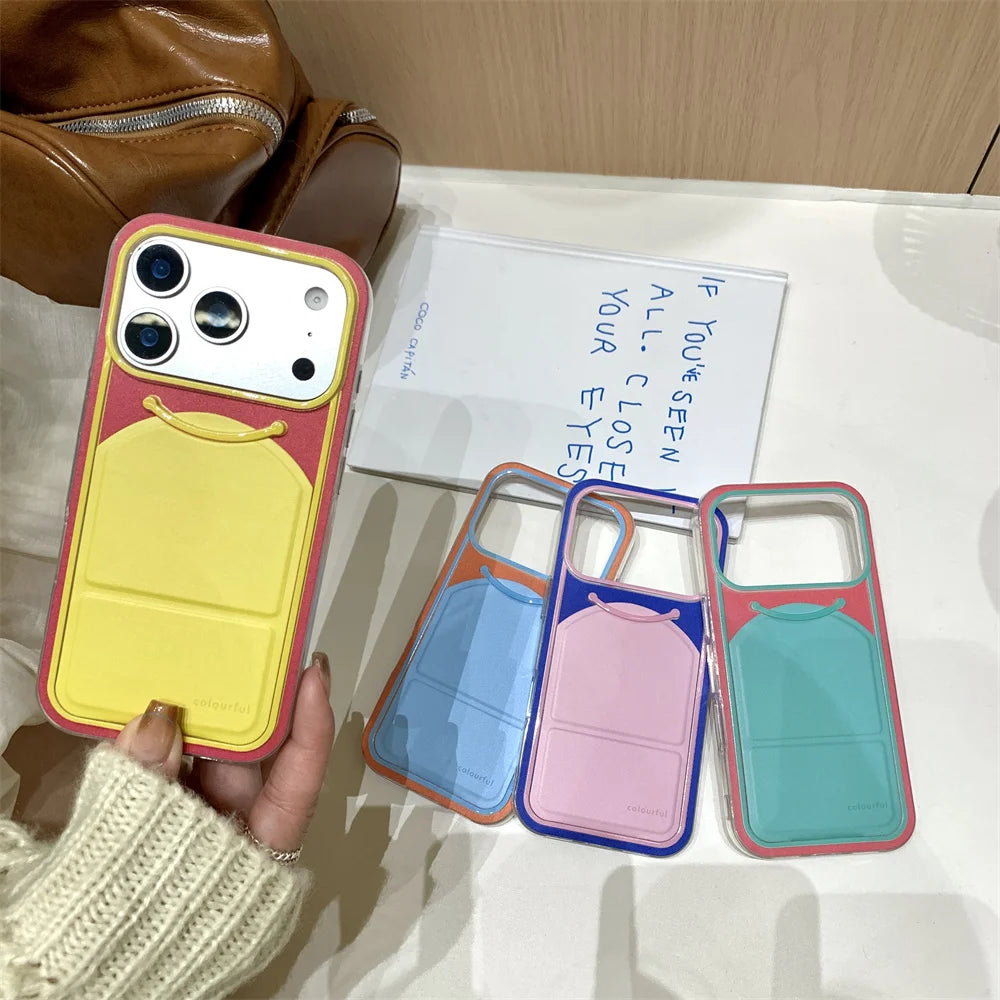 【折りたたみスタンド 】カラフルバイカラー スマホケース｜iPhone対応 #240621