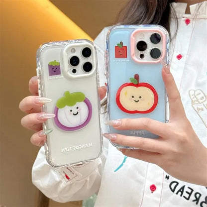 【フルーツシリーズ】スイカ マンゴスチン アップル カラフルクリア スマホケース｜iPhone対応 #251017