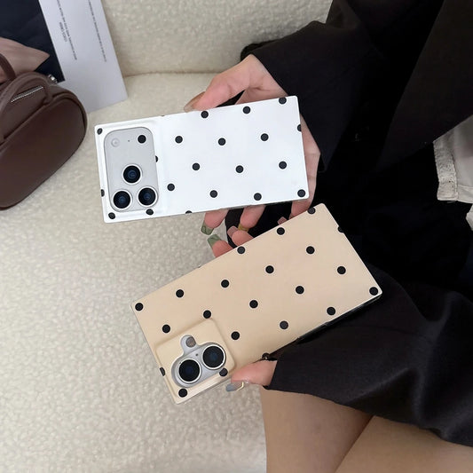 スクエア ドットデザイン iPhoneケース｜シンプル 韓国風 #231221