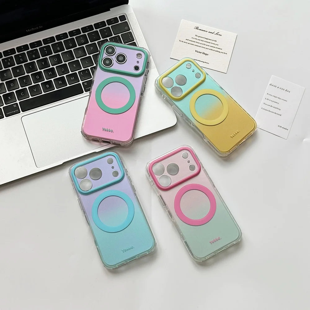 グラデーション クリアデザイン Magnet内蔵 iPhoneケース｜ミニマル・トレンド #260084