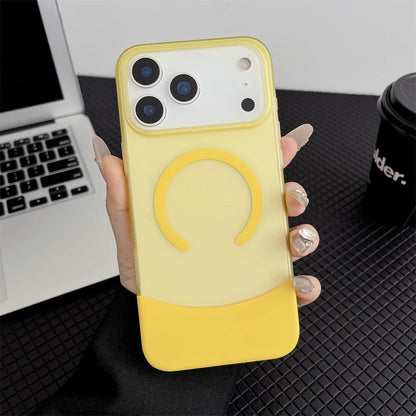 バイカラー Magnet内蔵 シンプル配色デザイン iPhoneケース｜くすみカラー・ミニマル #231111