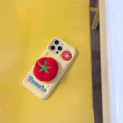 【フルーツシリーズ】立体トマトデザイン ポップ3D スマホケース｜iPhone対応 #250830