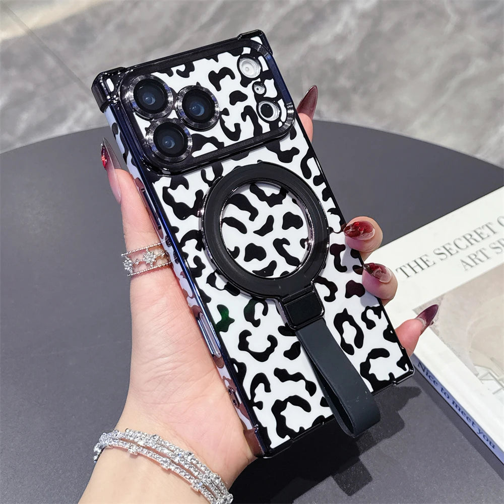 【スクエアシリーズ】ヒョウ柄 レオパード Magnet対応 iPhoneケース #260210