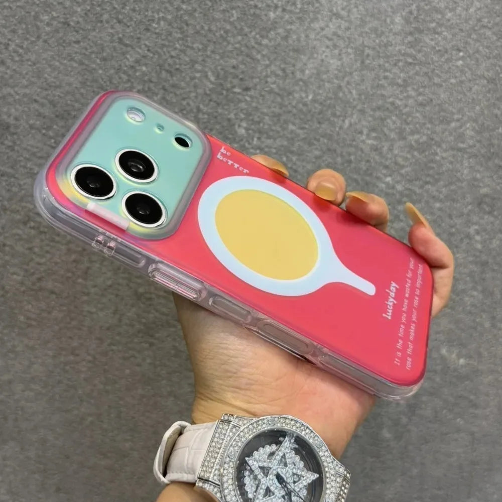 レトロ配色 バイカラー Magnet内蔵 iPhoneケース｜シンプル・おしゃれ #260122