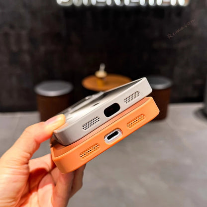 メタリックリング Magnet内蔵 iPhoneケース｜ミラー調・スタイリッシュ #240316