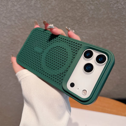 【Magnet内蔵】シリコンラバー エアドット 立体グリップ 耐衝撃 スマホケース｜iPhone対応 #250419