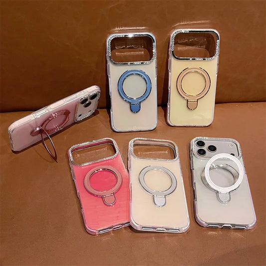 【耐衝撃 クリアケース】リング付き スタンド機能付き スマホケース おしゃれ シンプル 透明 TPU バンパー カバー｜iPhone対応 #251223
