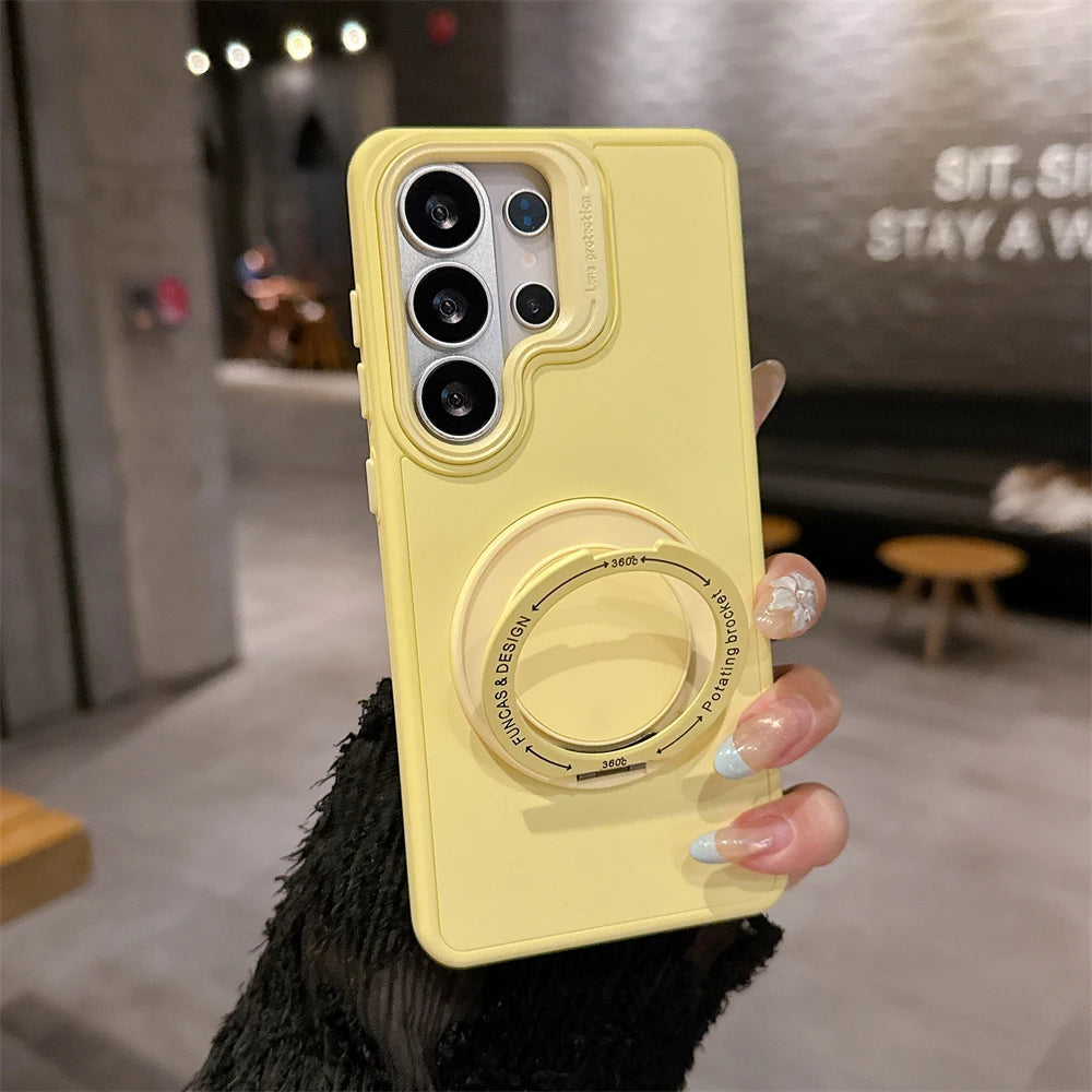 【Galaxy対応】パステルカラー スタンドリング スマホケース (全6色) マイルド・キュート スマホケース PCA #261189