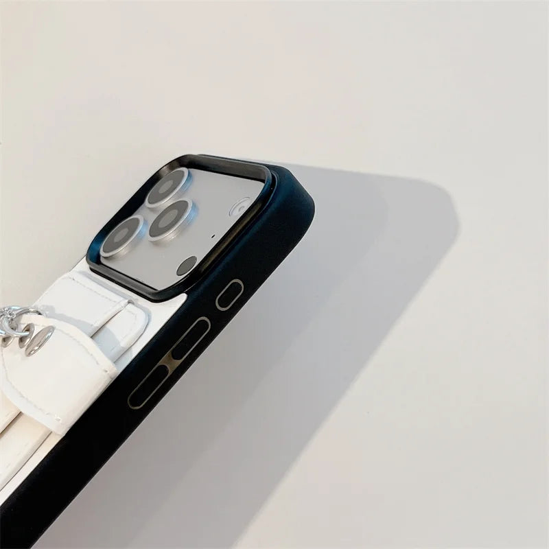 ベルト・キーチャームデザイン iPhoneケース 全4色 トレンド・ガーリー・フェミニン  #261147