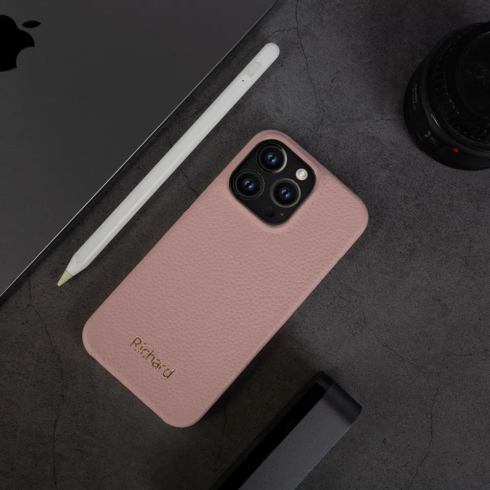 【本革シリーズ】名入れカスタム レザーiPhoneケース｜イニシャル刻印対応｜iPhone対応 #241012