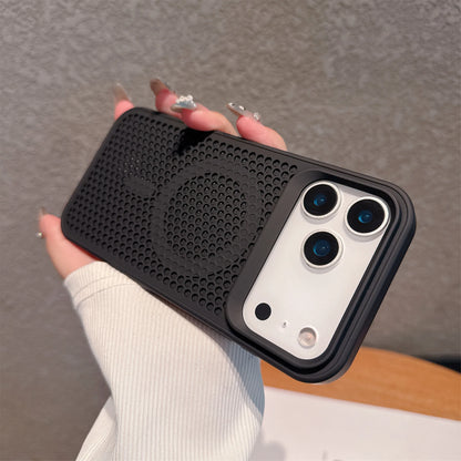 【Magnet内蔵】シリコンラバー エアドット 立体グリップ 耐衝撃 スマホケース｜iPhone対応 #250419