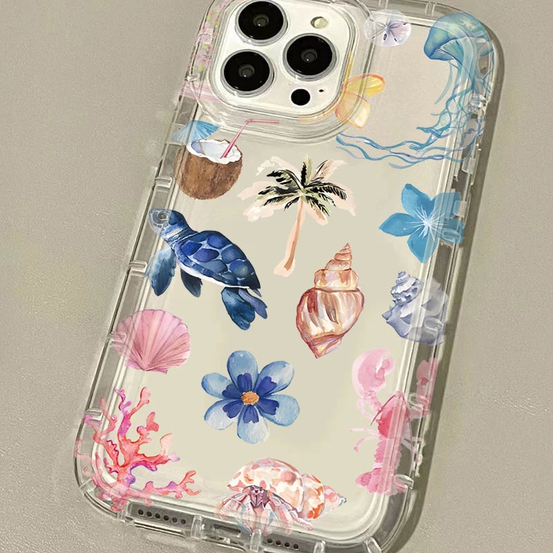 浜辺 夏風デザイン クリア iPhoneケース｜マリン・幻想的 #260090