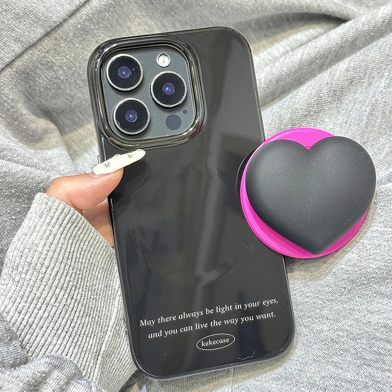 【Magsafe対応】立体 3D ハートグリップ ビビット バイカラー スマホケース｜iPhone対応 #250131