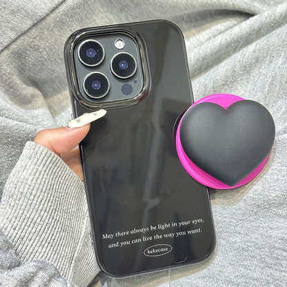 【Magnet内蔵】立体 3D ハートグリップ ビビット バイカラー スマホケース｜iPhone対応 #250131