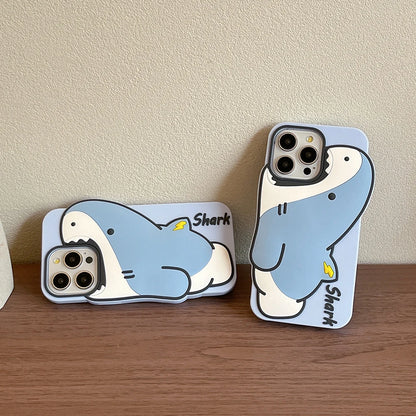 【アニマルシリーズ】かわいいサメデザイン 3D 立体スマホケース｜iPhone対応 #250904