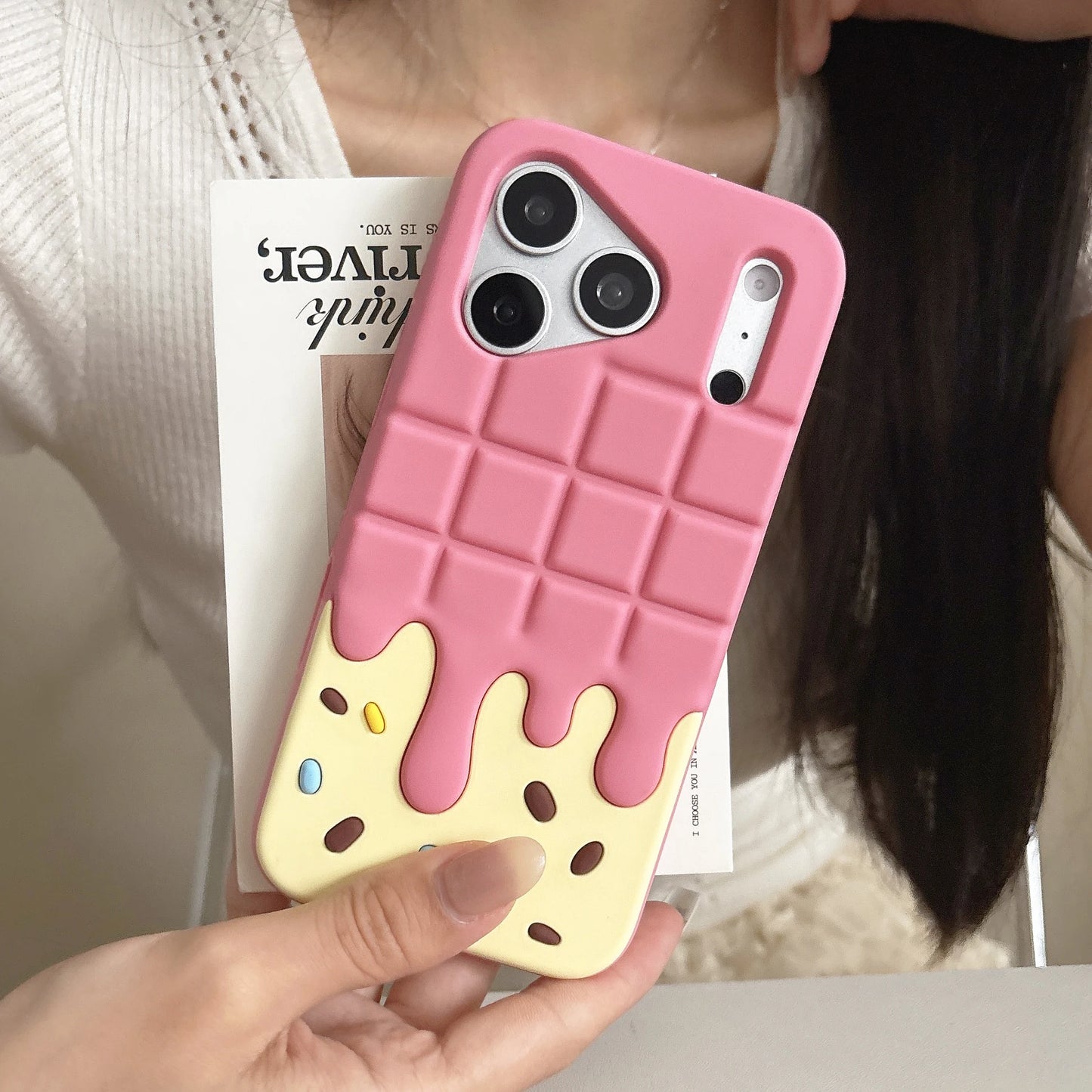 立体クリームチョコレート風 iPhone ケース 3D スイーツ リングスタンド #261128