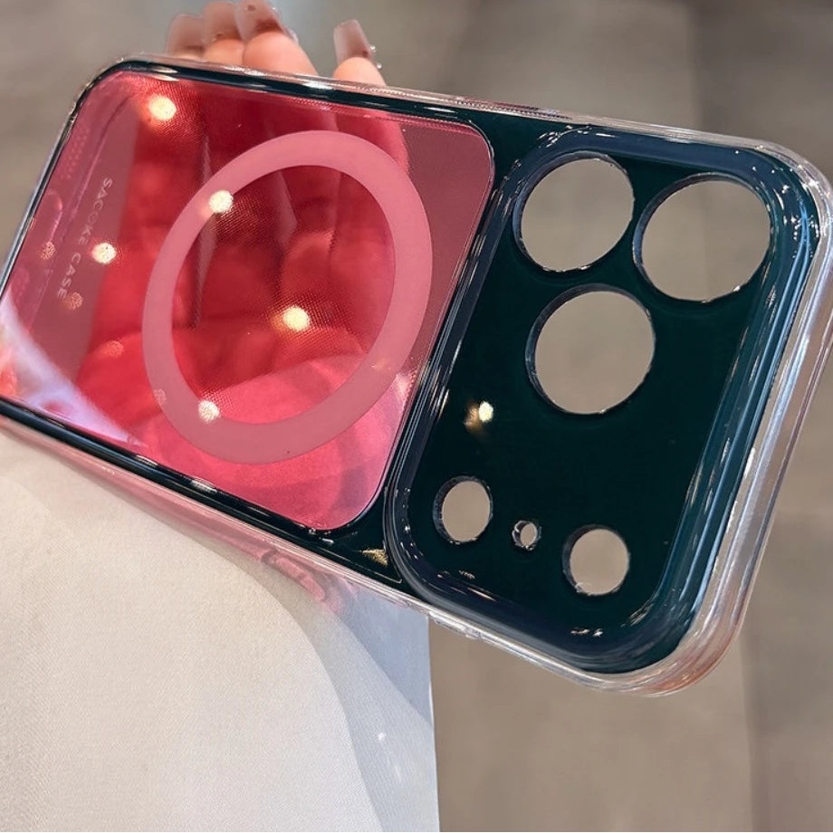 ツートンカラー マグネット内蔵iPhoneケース (全8色) クリア・配色デザイン #261236