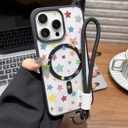 ポップスター カラフル 星柄  Magnet内蔵 クリア iPhoneケース #240224